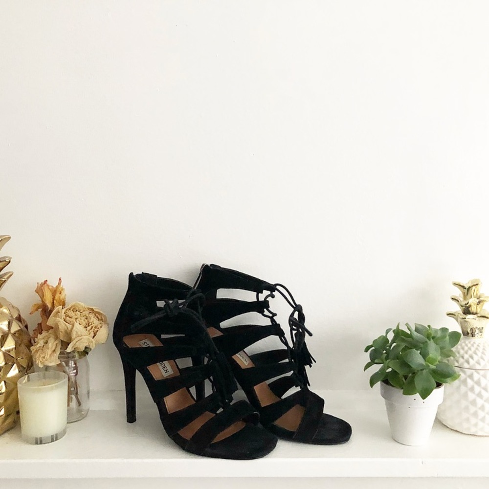 Steve Madden ‘Faraah’ Lace Up Tassel Heel Sandals